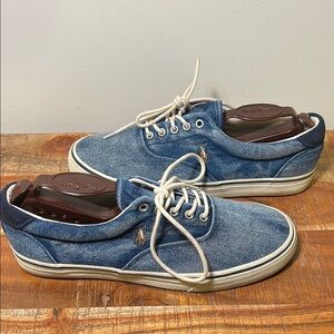 Polo Ralph Lauren Keaton-Pony Size 9D Chambray Herringbone Classic Sneaker Polo Ralph Lauren Mens 9 Keaton Pony Chambray Herringbone  main image 4